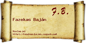 Fazekas Baján névjegykártya